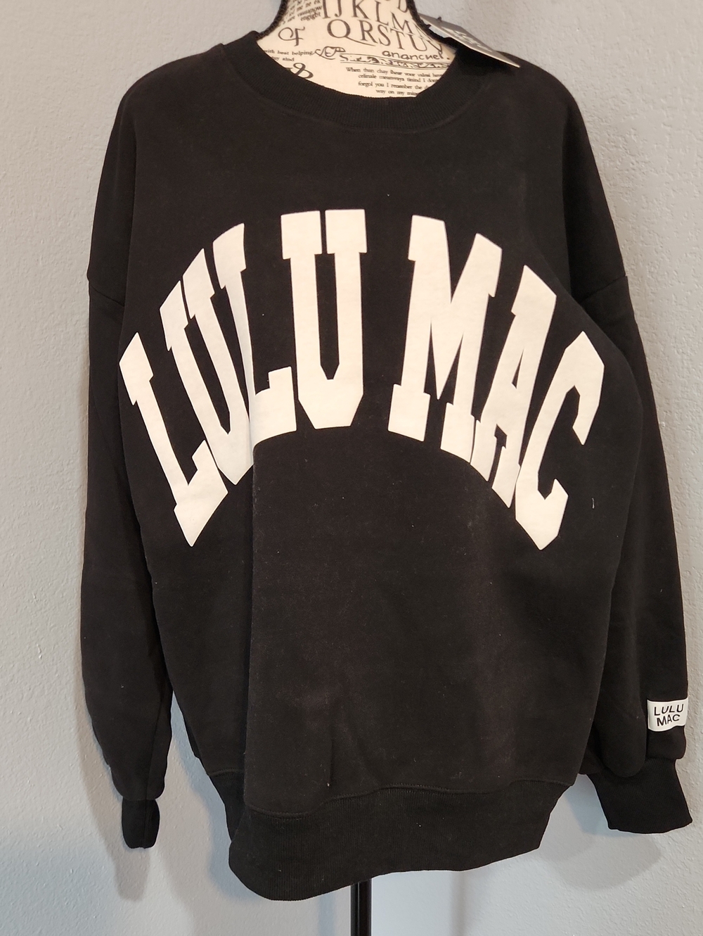 Lulu Mac Black Crewneck Sweatshirt